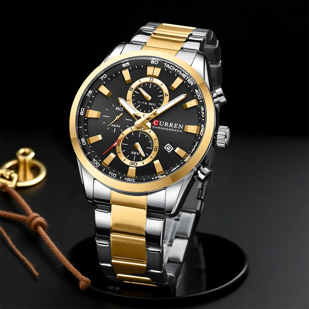 Men'S Accessories Jewelry Bracelet - CURREN Casual quartz chrono sporthorloges merken