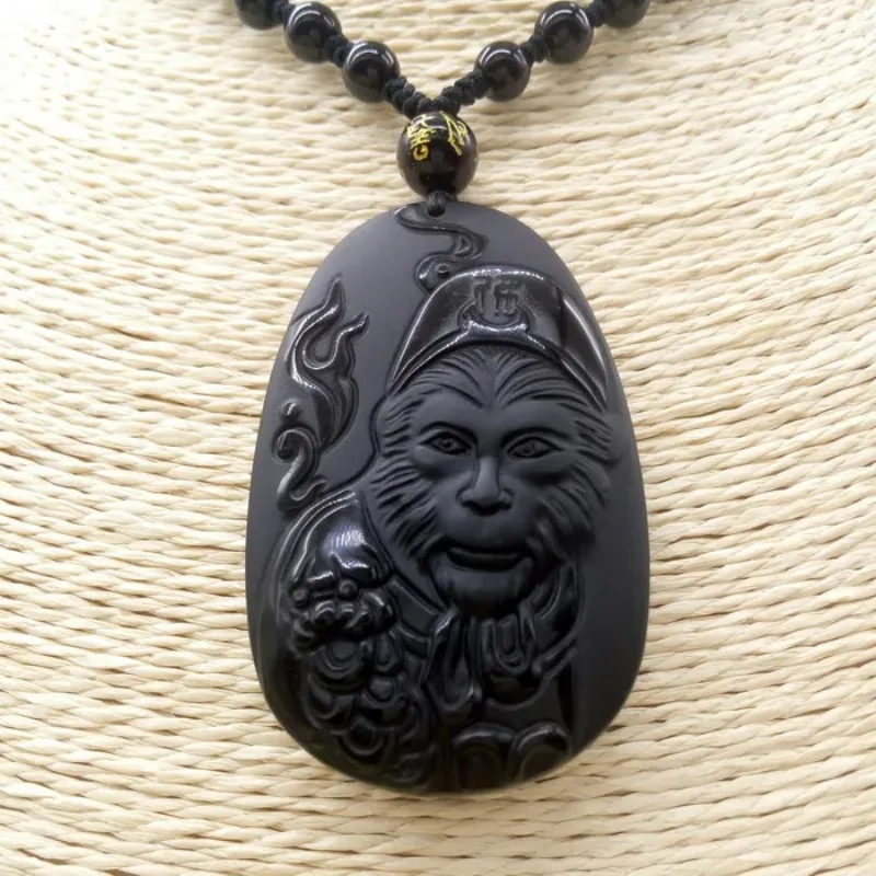 Men Accessories For Hand - Natuurlijke Obsidiaan Zon WuKong Hanger Aap