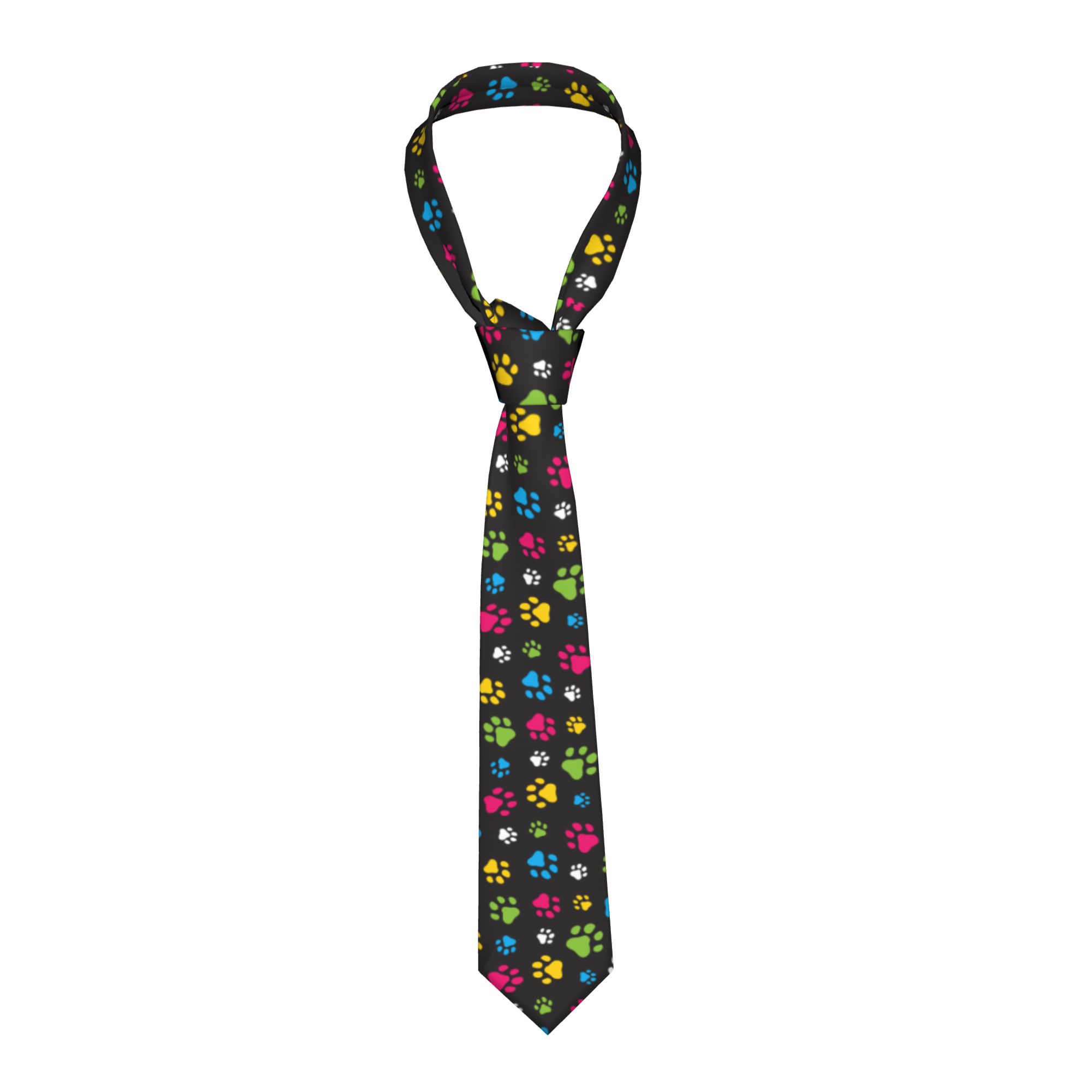 Men'S Accessories Office - Kleurrijke hondenpoot dierenvoetafdrukken stropdassen unisex klassieke