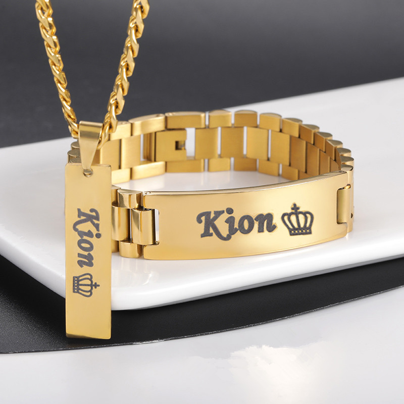 Men'S Accessories Jewelry Bracelet - Aangepaste Mannen Naam Ketting Grote Armband