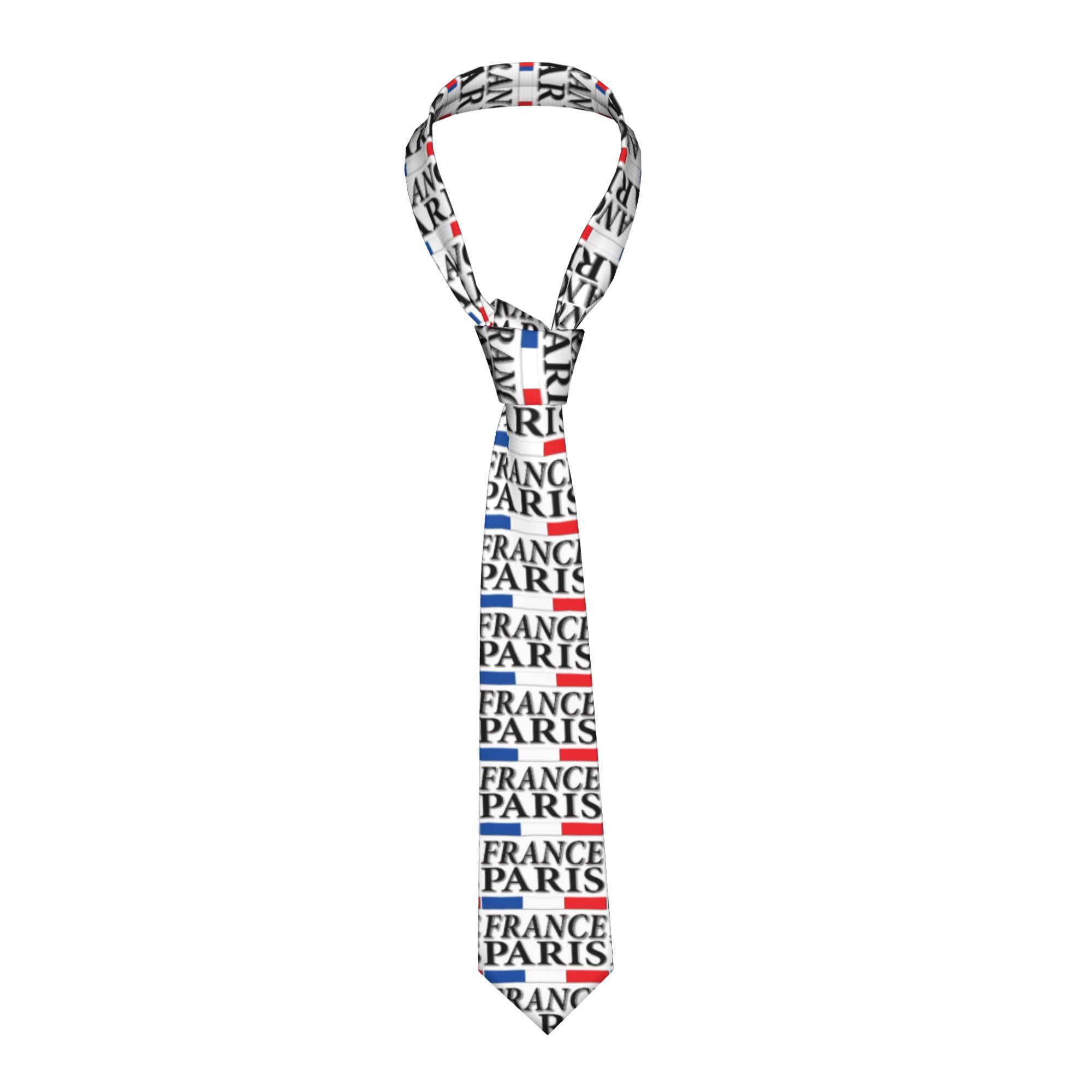 Men'S Accessories Paris - Parijs Frankrijk met Franse vlag stropdas