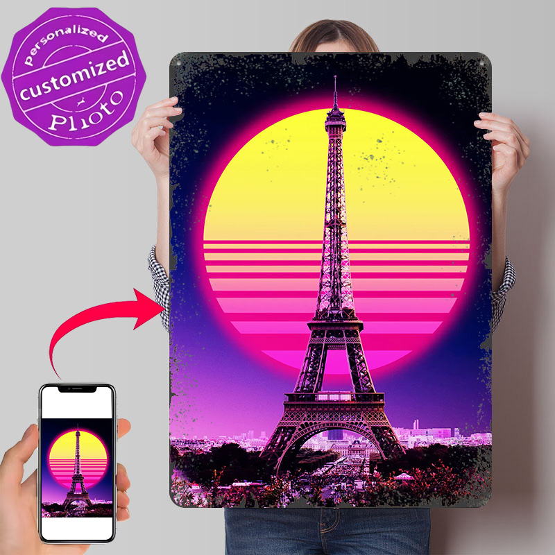Men'S Accessories Paris - Parijs Eiffeltoren Retro Gepersonaliseerde 3D-getextureerde metalen