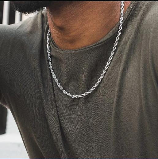 LUXUSTEEL 1pcs Twisted Rope Ch - Men Accessories Singapore recensie en prijs